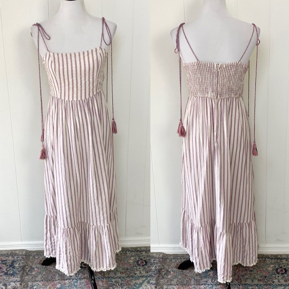 Lulu's Pink and Cream Striped Midi Sundress
